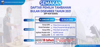 SEMAKAN DAFTAR PEMILIH TAMBAHAN BULAN DISEMBER 2021 (DPT BLN 12/2021)