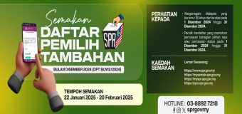 Semakan Daftar Pemilih Tambahan Bulan Disember Tahun 2024