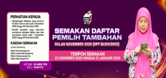 Semakan Daftar Pemilih Tambahan Bulan November Tahun 2025